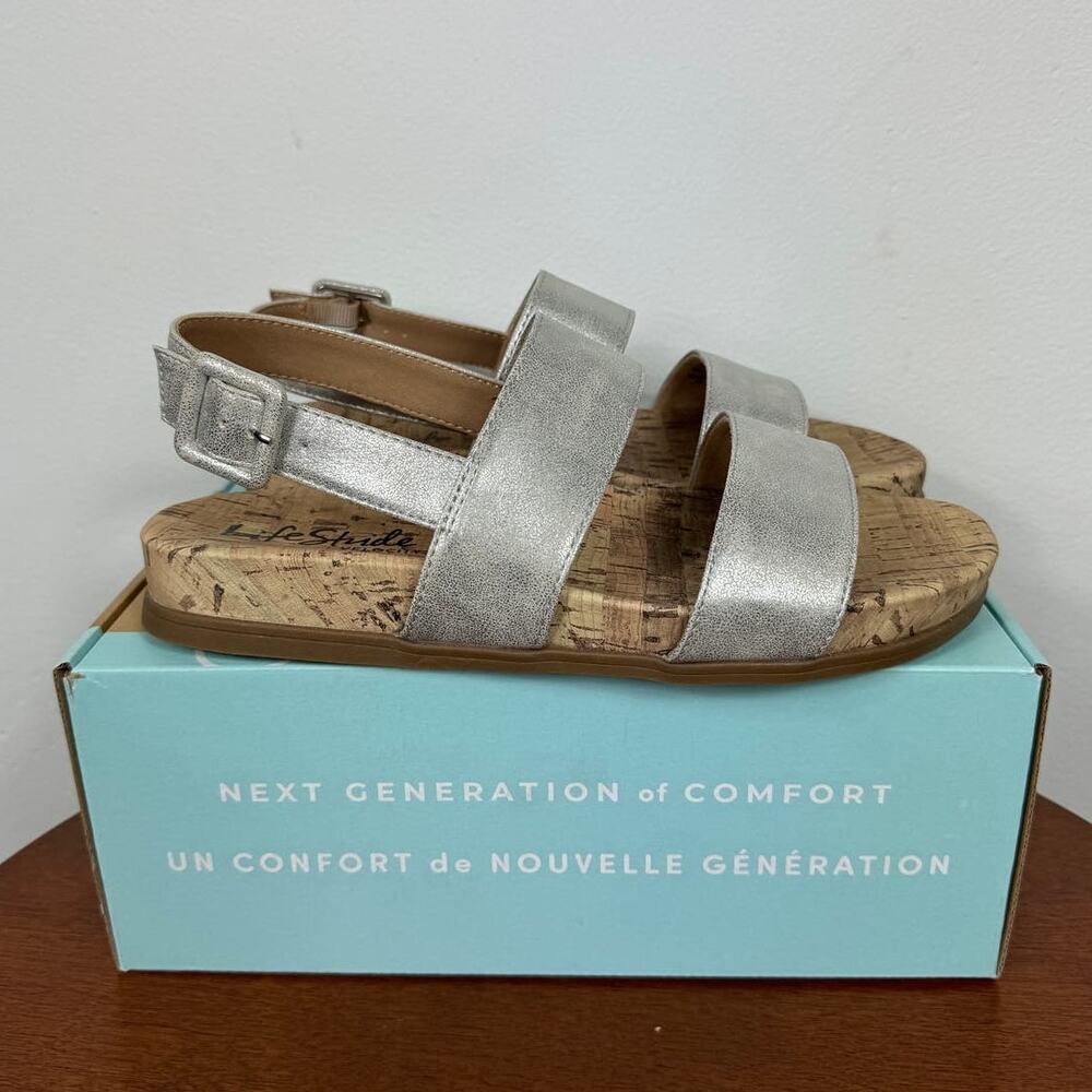New LifeStride Holiday Sandal in Silver Women's Size 8.5 - Picture 5 of 9